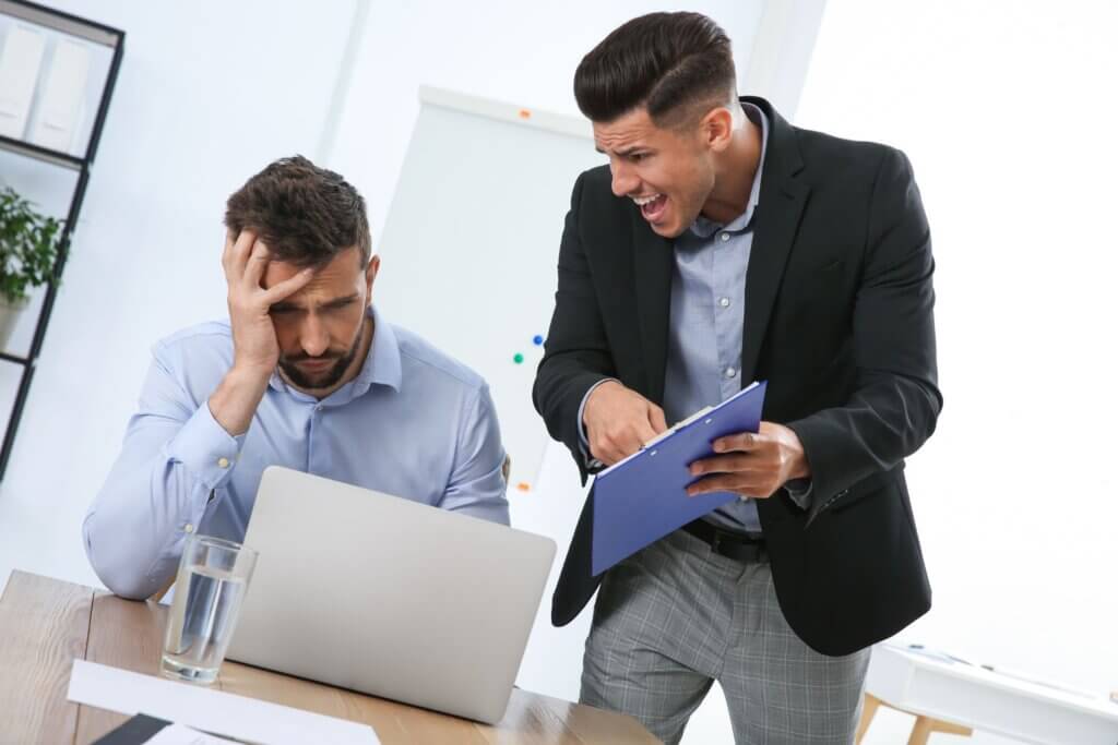Male business partners angry with each other