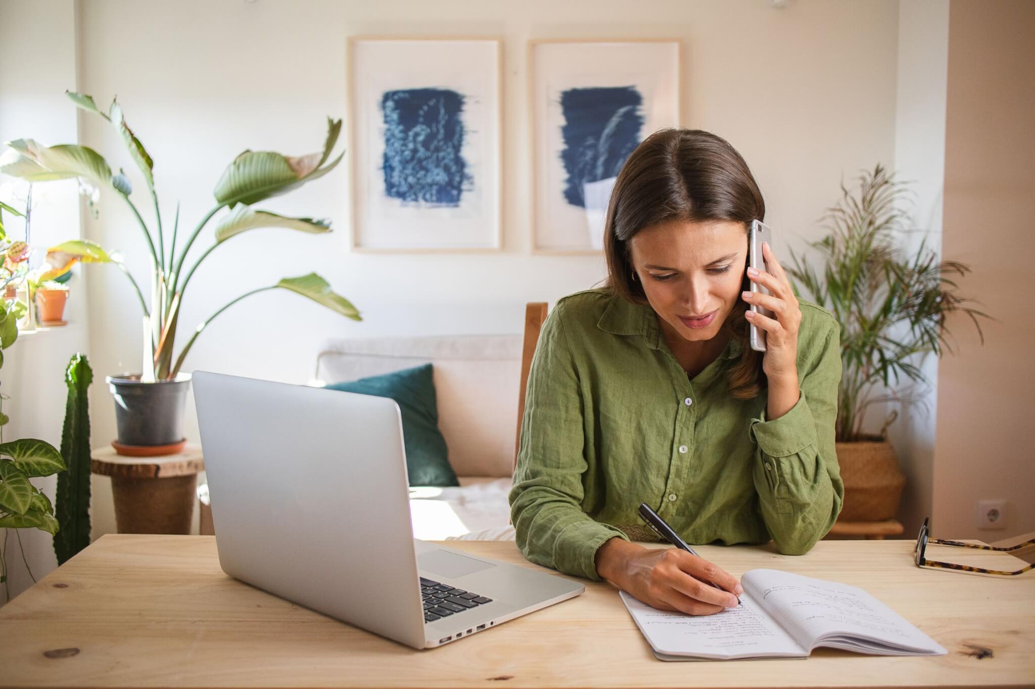 Business partner communicating by phone